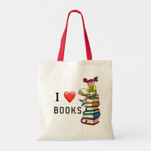 I Love Books // Fun Reading Quote Tote Bag