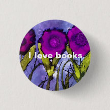 I Love Books - Heliotrope Button