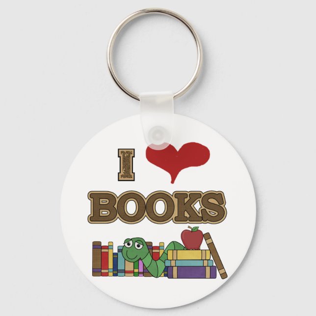I Love Books Key Ring (Front)