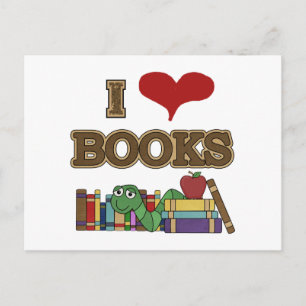 I Love Books Postcard