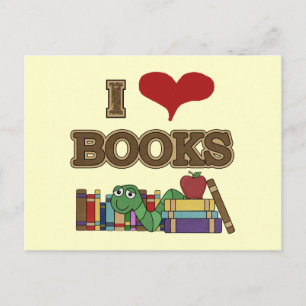 I Love Books Postcard