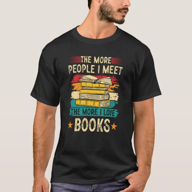 I Love Books Reading Bookworm Reader Library T-Shirt (Front)