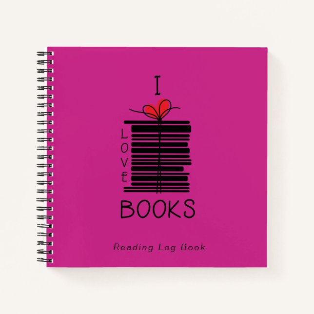 "I Love Books" Reading Log Journal (Front)