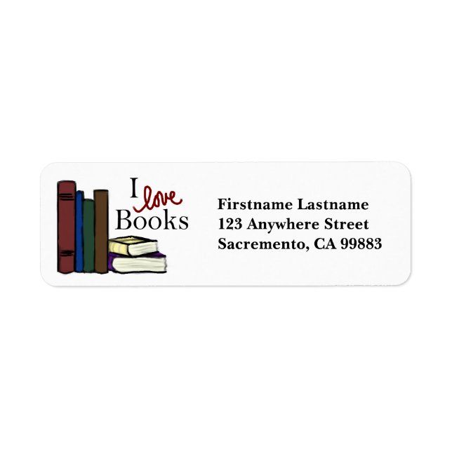 I Love Books Return Address Labels (Front)