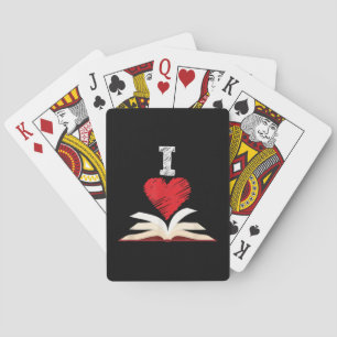 I Love Books Shirt, Book Lover Gift Playing Cards