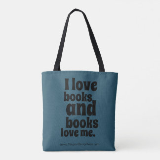 I Love Books Tote (dark teal)