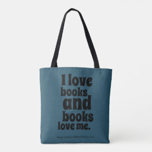 I Love Books Tote (dark teal) Bag