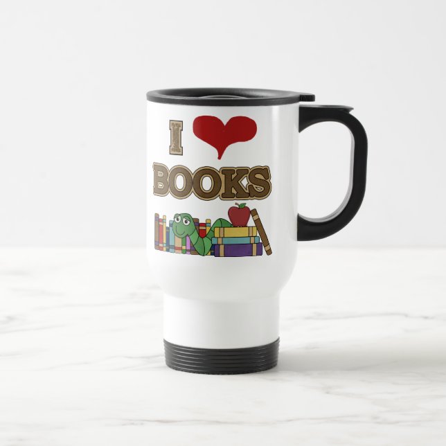 I Love Books Travel Mug (Right)