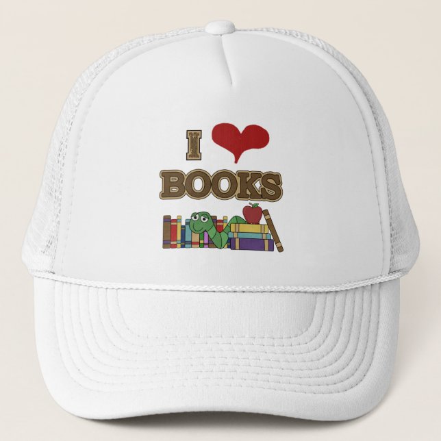 I Love Books Trucker Hat (Front)