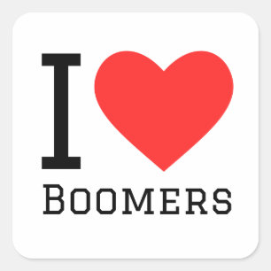 I love boomers square sticker