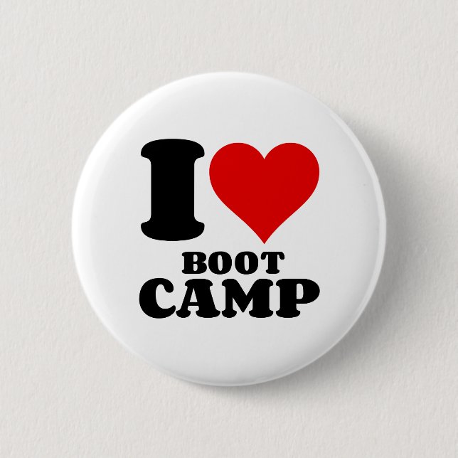 I LOVE BOOT CAMP 6 CM ROUND BADGE (Front)