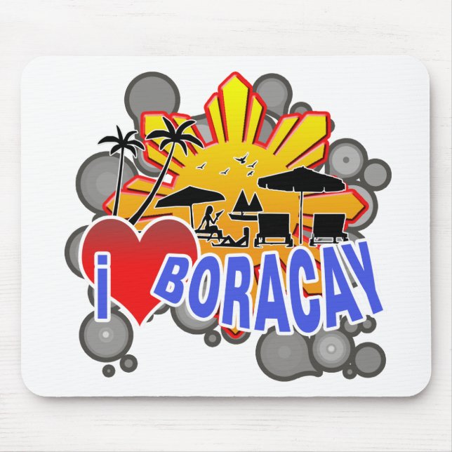 I Love Boracay Mouse Mat (Front)