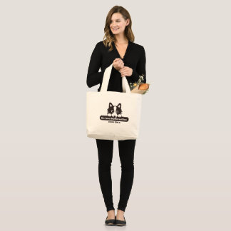 I love border collie large tote bag