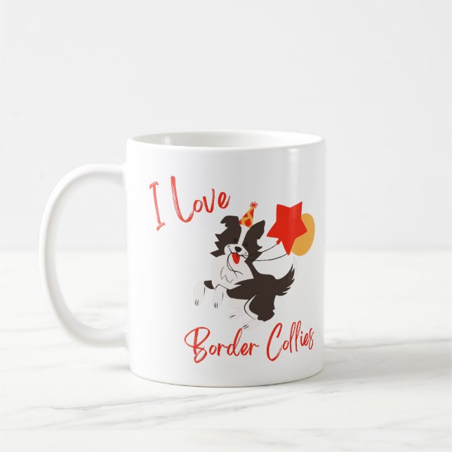 I Love Border Collies  Coffee Mug (Left)