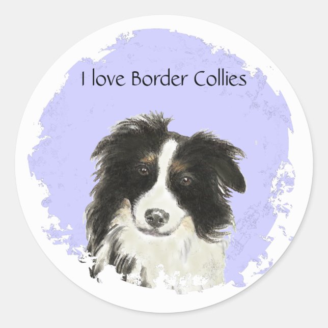 I love Border Collies  Sticker (Front)