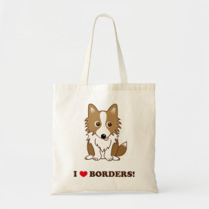 I LOVE BORDERS! Standing Ear Red Version Tote Bag