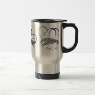 I Love Borzoi Travel Mug
