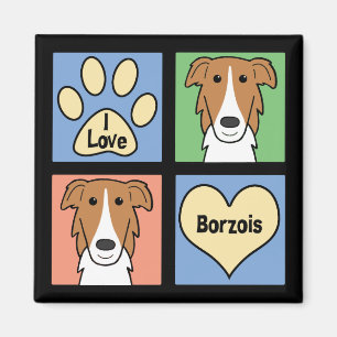 I Love Borzois Magnet