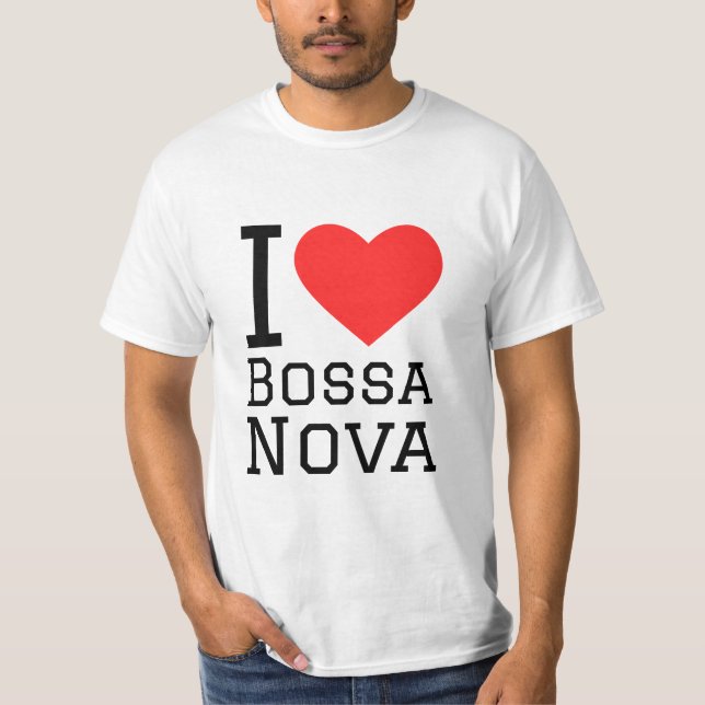 I love Bossa nova square sticker T-Shirt (Front)