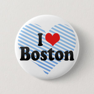 I Love Boston 6 Cm Round Badge