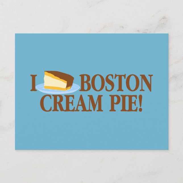 I Love Boston Cream Pie Postcard (Front)