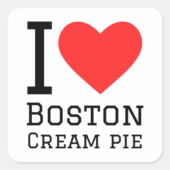 I love Boston cream pie  Square Sticker (Front)
