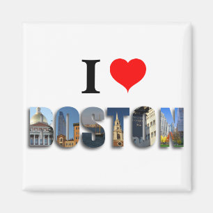 I Love Boston Massachusetts Travel City Photos Magnet