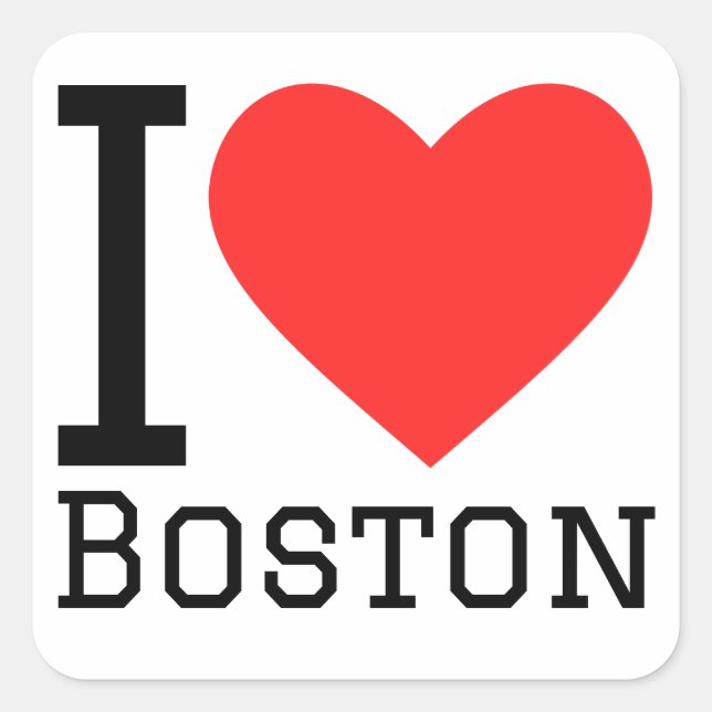 I love boston square sticker (Front)