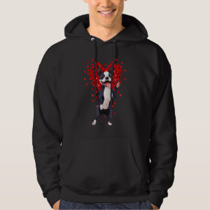 I Love Boston Terrier Funny Heart Valentine 1 Hoodie