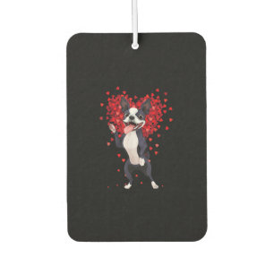 I Love Boston Terrier Funny Heart Valentine Gift Car Air Freshener