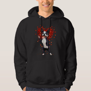 I Love Boston Terrier Heart Valentine's Day Hoodie