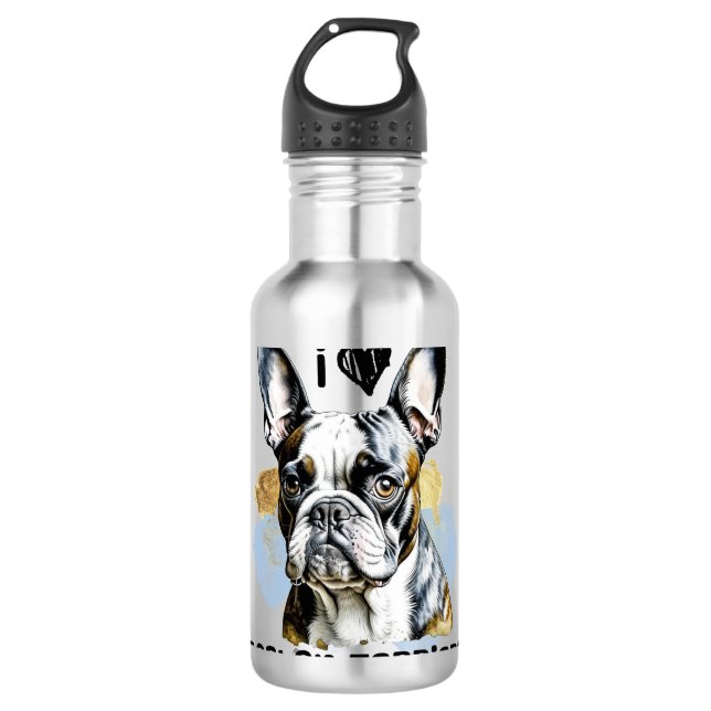 I Love Boston Terriers  710 Ml Water Bottle (Front)