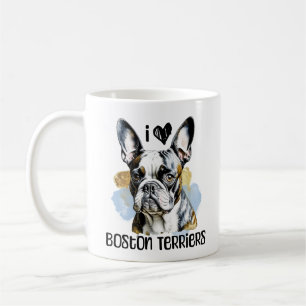 I Love Boston Terriers Personalised Coffee Mug