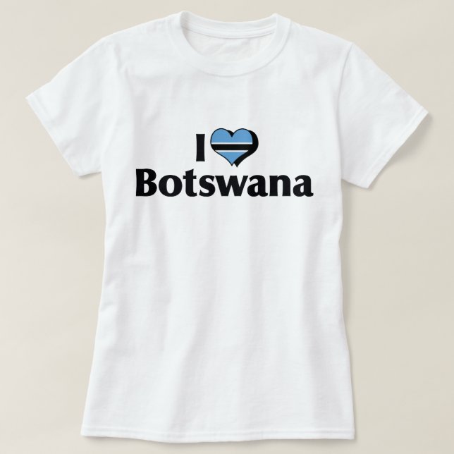 I Love Botswana Flag T-Shirt (Design Front)