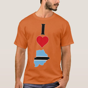 I Love Botswana Vertical I Heart Country Flag Map T-Shirt