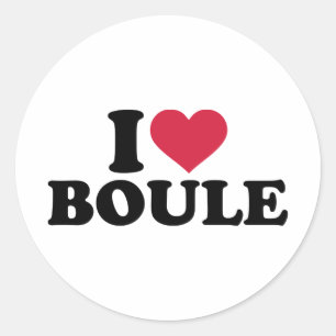 I love Boule Petanque Classic Round Sticker