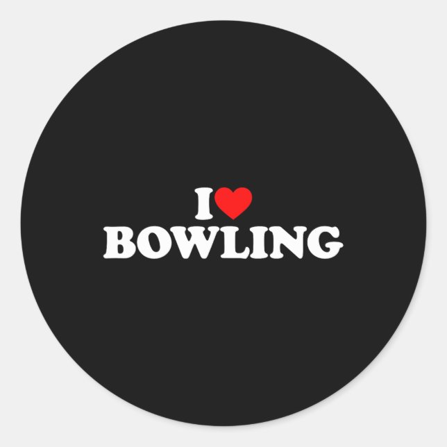 I Love Bowling  Classic Round Sticker (Front)