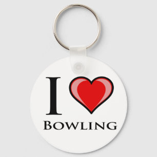 I Love Bowling Key Ring