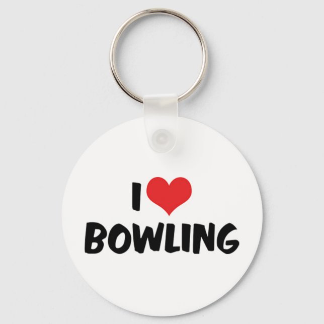 I Love Bowling Keychain (Front)