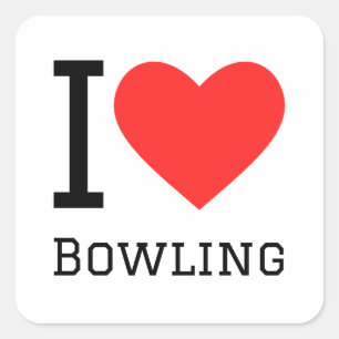 I love bowling square sticker