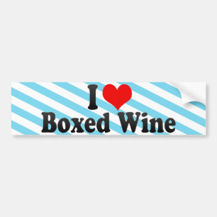 I Love Boxed Wine Bumper Sticker