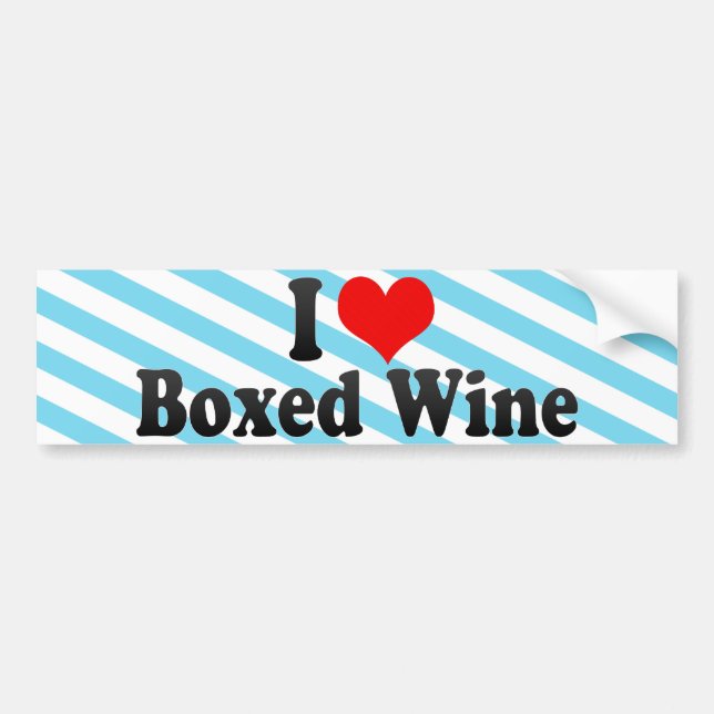 I Love Boxed Wine Bumper Sticker (Front)