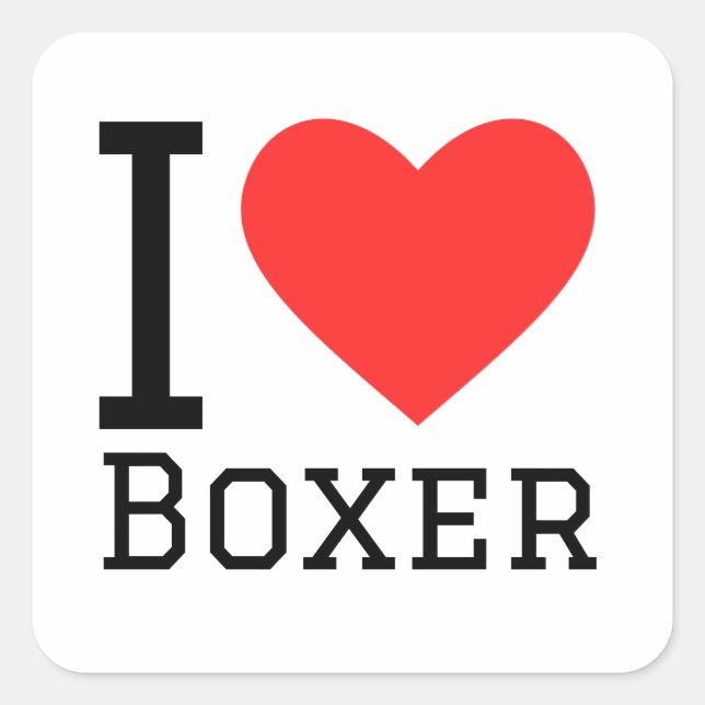 I love boxer square sticker (Front)