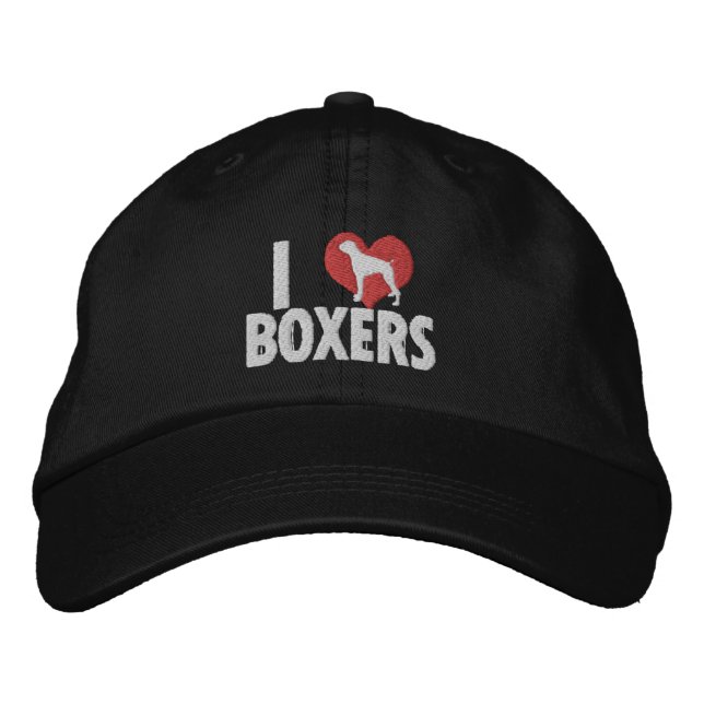 I Love Boxers Embroidered Hat (Dark) (Front)