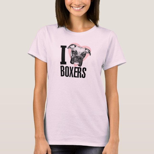 I Love Boxers T-Shirt (Front)