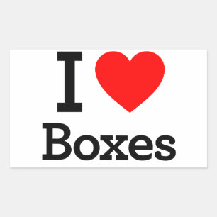 I Love Boxes Rectangular Sticker