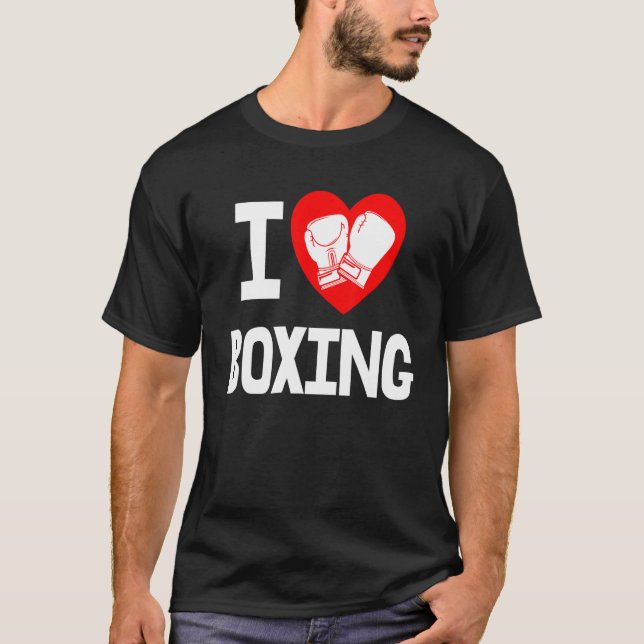 I Love Boxing Game  Women Boxing Sports Love 1 T-Shirt (Front)