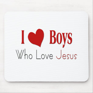 I Love Boys Mouse Mat