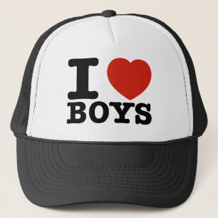 I love boys trucker hat