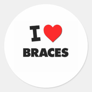 I Love Braces Classic Round Sticker